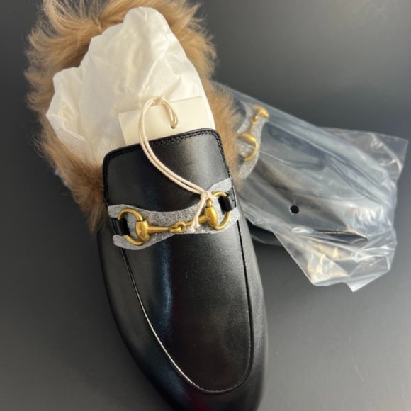 AUTHENTIC Gucci Princetown Genuine Shearling Loafer Mule BRAND NEW - Picture 2 of 6